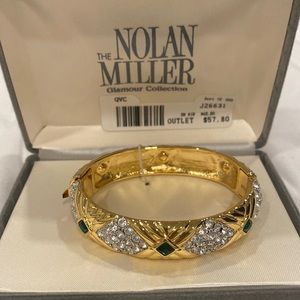 Nolan miller gold with emerald cuff